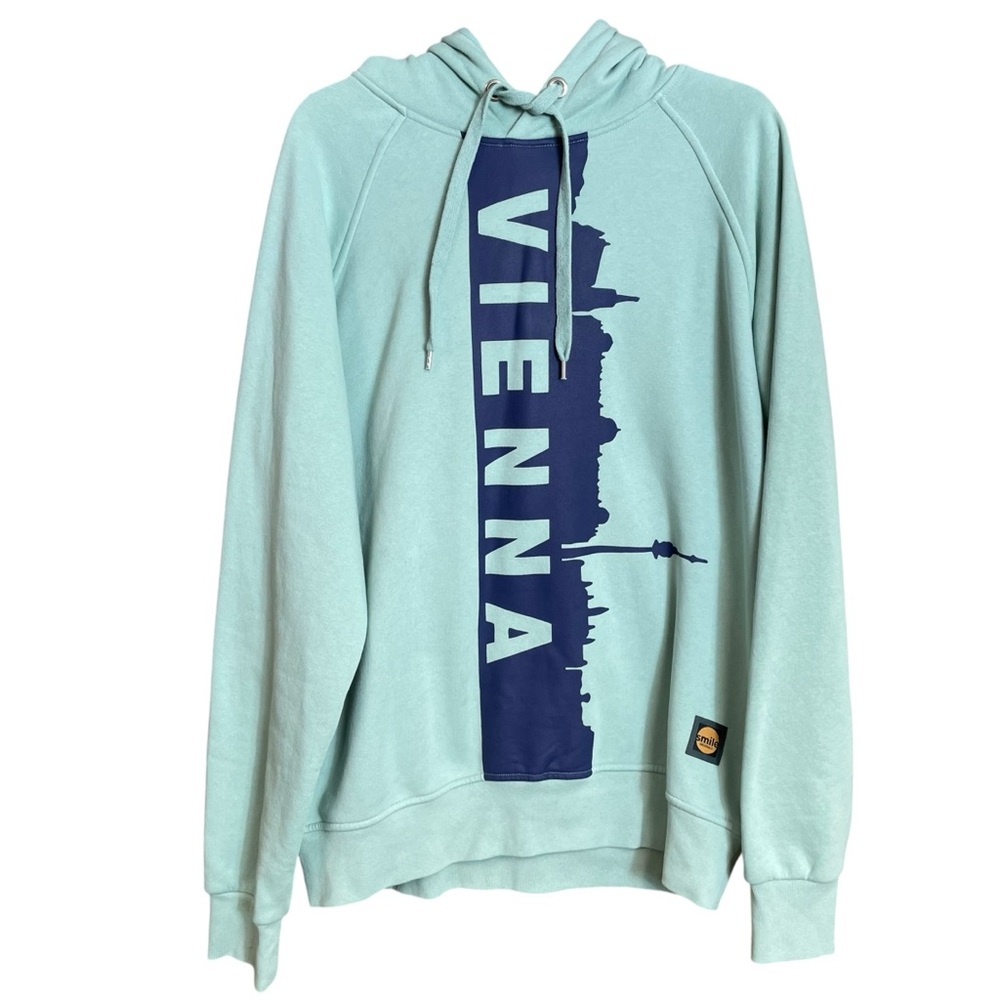 Smile Originals Vienna green hoodie with blue graphics XL